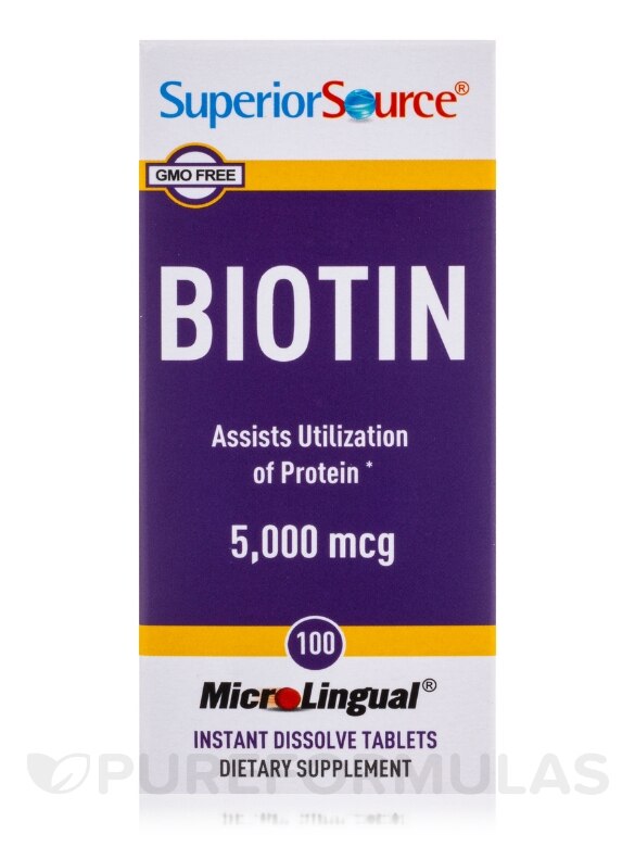 Biotin 5000 mcg - 100 MicroLingual® Tablets - Alternate View 3