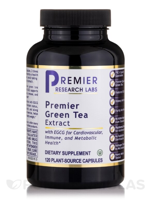 Premier Green Tea Extract - 120 Plant-Source Capsules