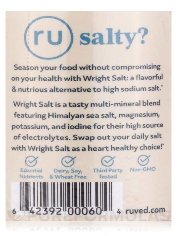 Wright Salt™ - Heart Healthy Salt Alternative - 8.36 oz (237 Grams) - Alternate View 4