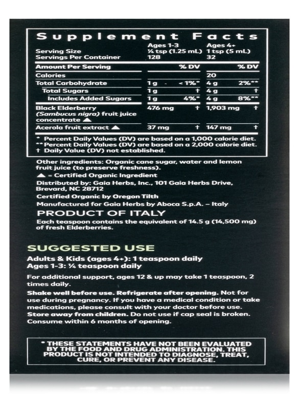 Black Elderberry Syrup - 5.4 fl. oz (160 ml) - Alternate View 7
