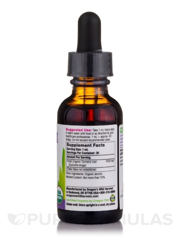 Turmeric, Organic Extract - 1 fl. oz (30 ml) - Alternate View 1
