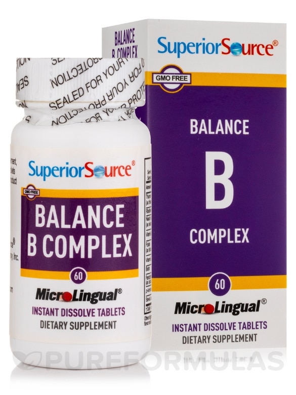 Balance B Complex Folic Acid & Biotin - 60 MicroLingual® Tablets - Alternate View 1