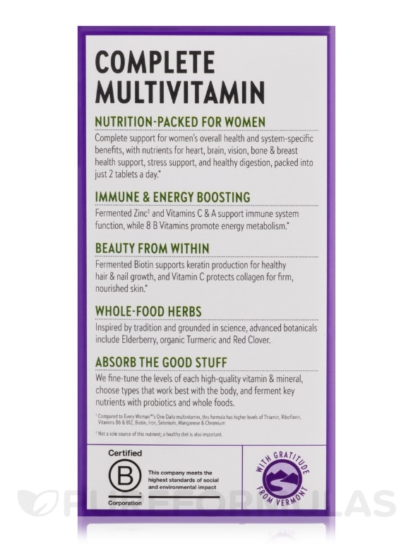 Women's Advanced Multivitamin (formerly Every Woman Multivitamin) - 120 Vegetarian Tablets - Alternate View 6