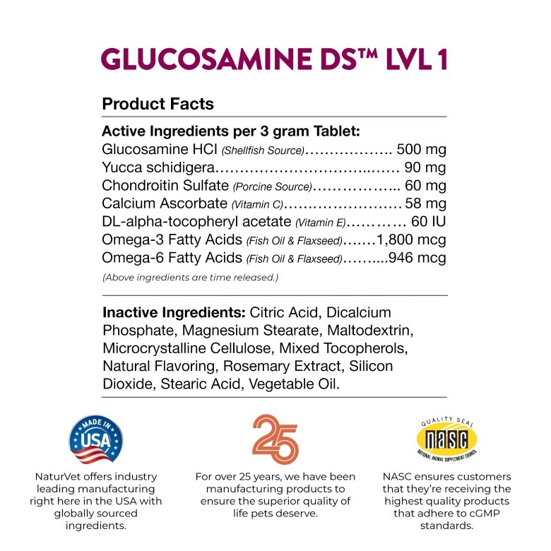 Glucosamine-DS™ Level 1 Time Release Chewable Tablets - 60 Chewable Tablets - Alternate View 7