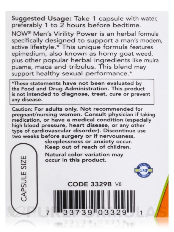 Men's Virility Power - 120 Veg Capsules - Alternate View 4