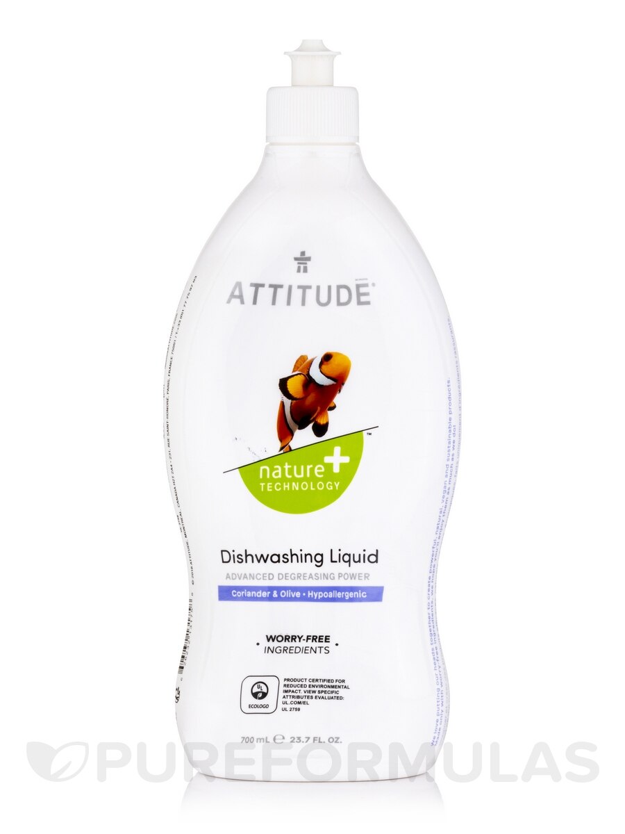 Dishwashing Liquid - Coriander & Olive - 23.7 fl. oz (700 ml) - ATTITUDE |  PureFormulas