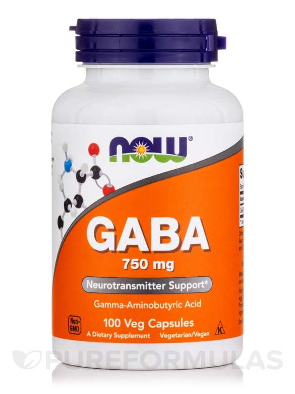 GABA 750 mg - 100 Vegetarian Capsules
