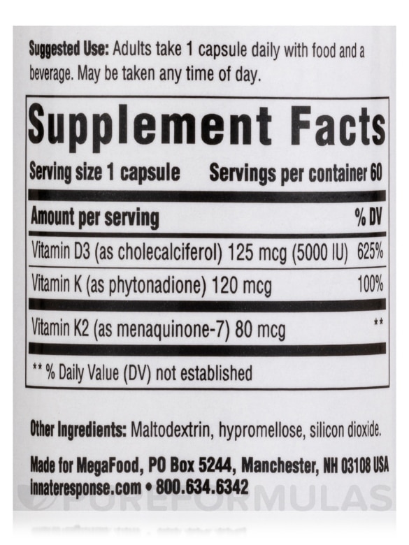 Vitamin D3 5000 IU (125 mcg) - 60 Capsules - Alternate View 4