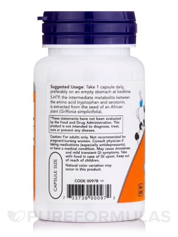5-HTP 50 mg - 30 Veg Capsules - Alternate View 2
