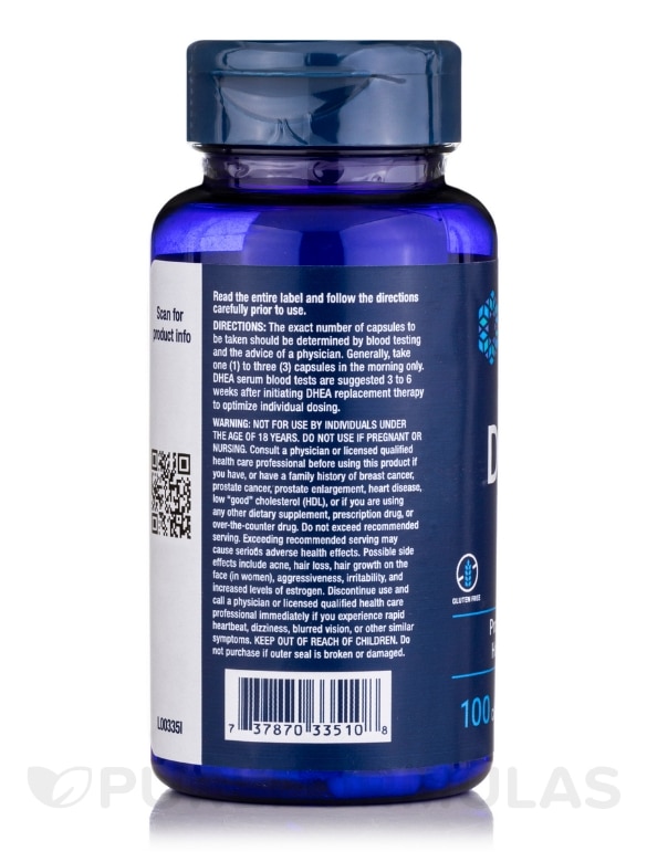DHEA 25 mg - 100 Capsules - Alternate View 2