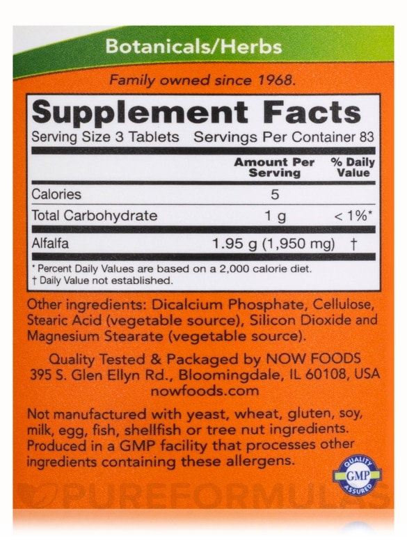 Alfalfa 650 mg - 250 Tablets - Alternate View 3