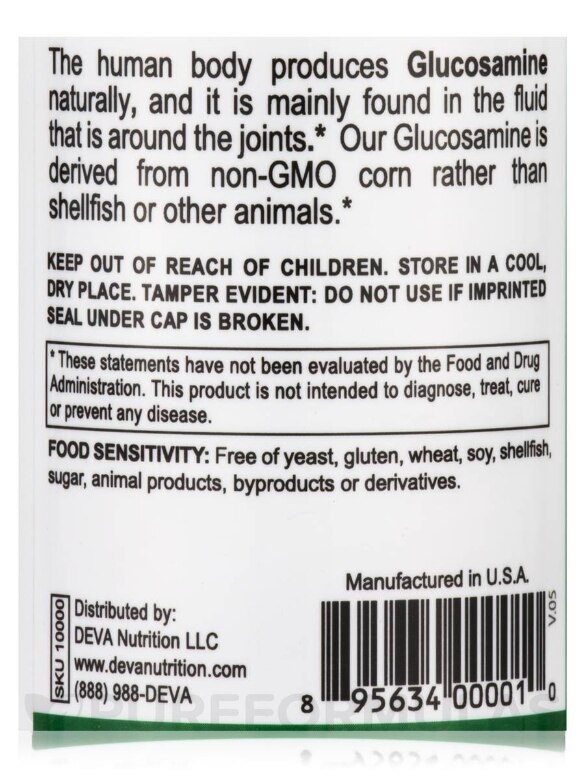 Vegan Glucosamine 500 mg - 90 Tablets - Alternate View 4