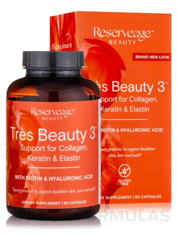 Très Beauty 3 (Collagen, Keratin & Elastin) with Biotin and Hyaluronic Acid - 90 Capsules - Alternate View 1
