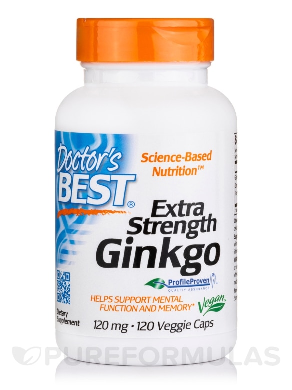 Extra Strength Ginkgo 120 mg - 120 Veggie Capsules