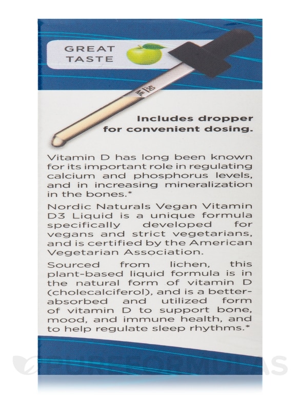 Plant-Based Vitamin D3 Liquid 1000 IU (with Dropper) - 1 fl. oz (30 ml) - Alternate View 7