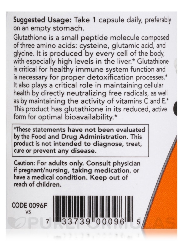 Glutathione 250 mg - 60 Veg Capsules - Alternate View 4