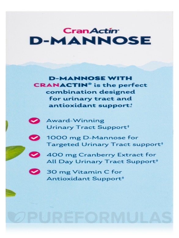 D-Mannose with CranActin® Cranberry Extract 1000 mg - 60 VegCaps - Alternate View 7