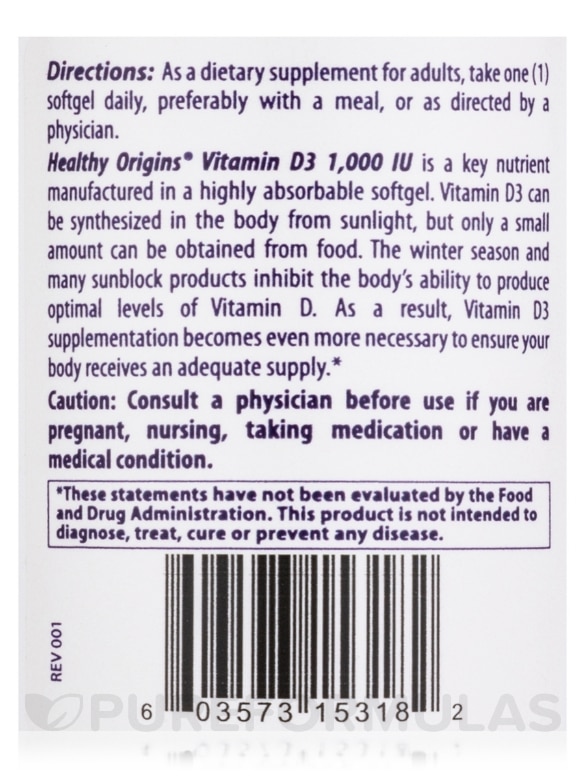 Vitamin D3 1000 IU - 360 Softgels - Alternate View 4