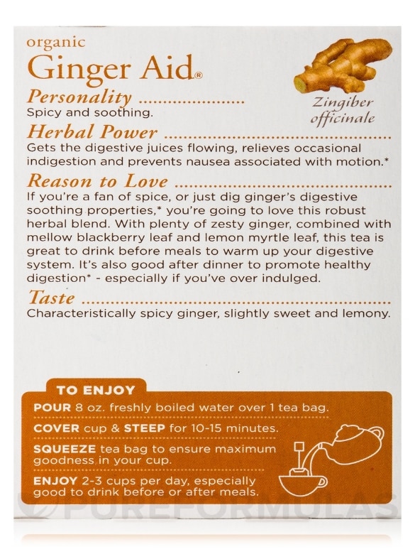 Organic Ginger Aid Tea - 16 Tea Bags - Alternate View 6