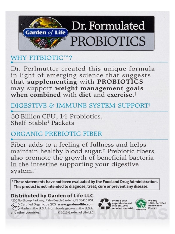 Dr. Formulated Probiotics Fitbiotic™ - Box of 20 Packets (0.15 oz / 4.2 Grams each) - Alternate View 8