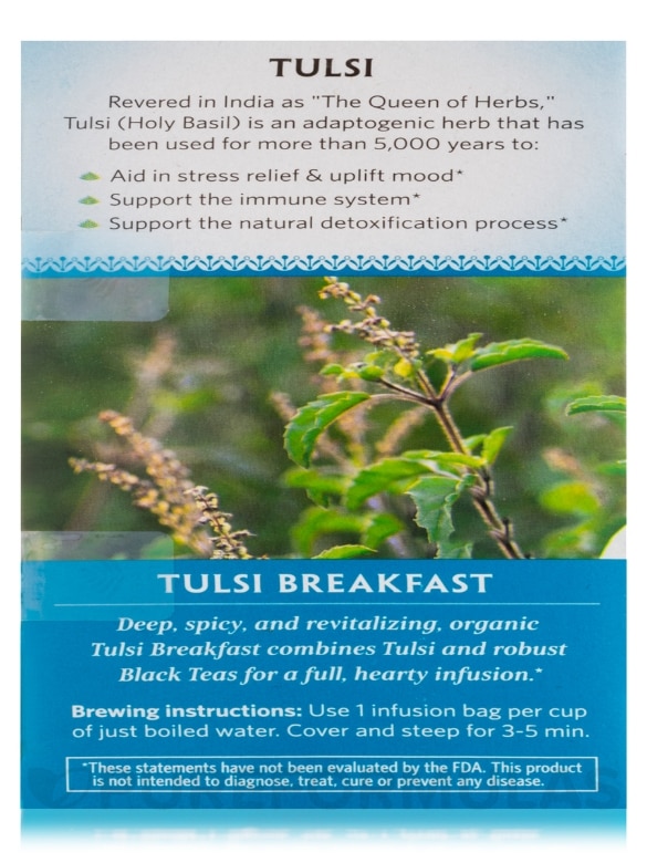 Tulsi Breakfast Infusion - 18 Bags - Alternate View 7