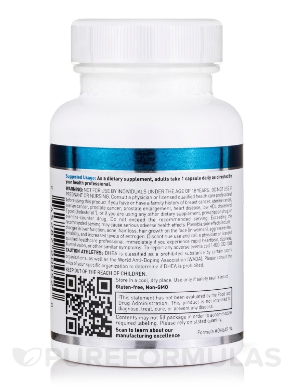 DHEA 50 mg (Micronized) - 100 Vegetarian Capsules - Alternate View 3