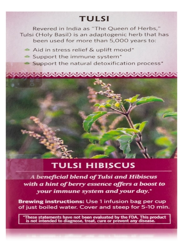 Tulsi Hibiscus Infusion - 18 Bags - Alternate View 7