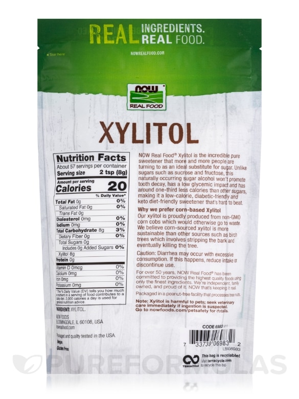 NOW Real Food® - Xylitol - 1 lb (454 Grams) - Alternate View 1