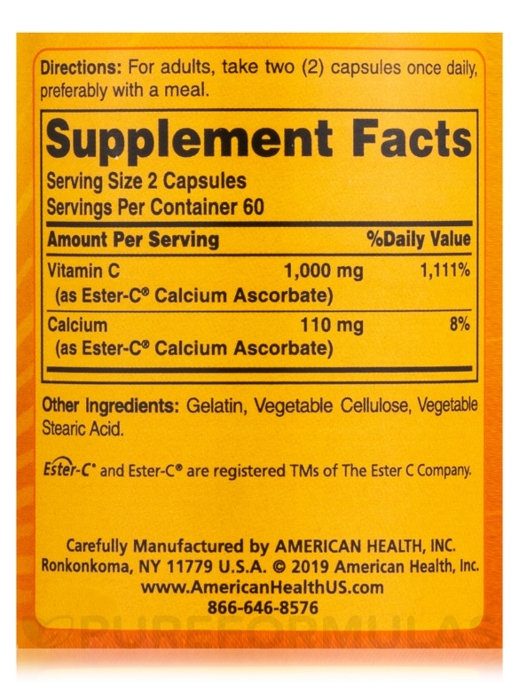 Ester-C® 500 mg - 120 Capsules - Alternate View 3