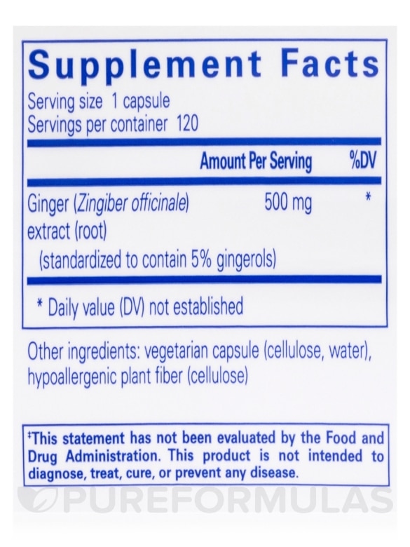 Ginger Extract - 120 Capsules - Alternate View 4