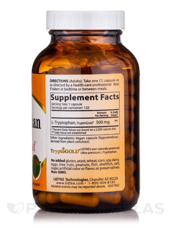 L-Tryptophan 500 mg - 120 Capsules - Alternate View 1