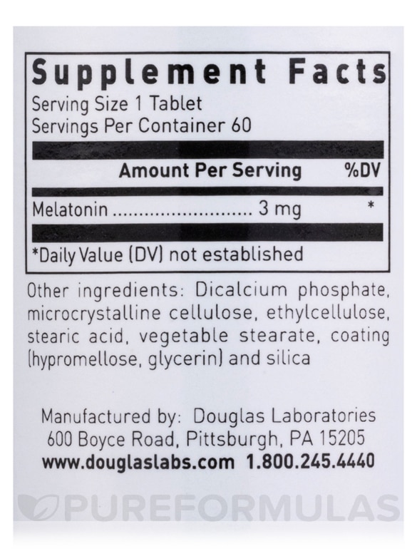Melatonin P.R. 3 mg (Prolonged-Release) - 60 Tablets - Alternate View 4