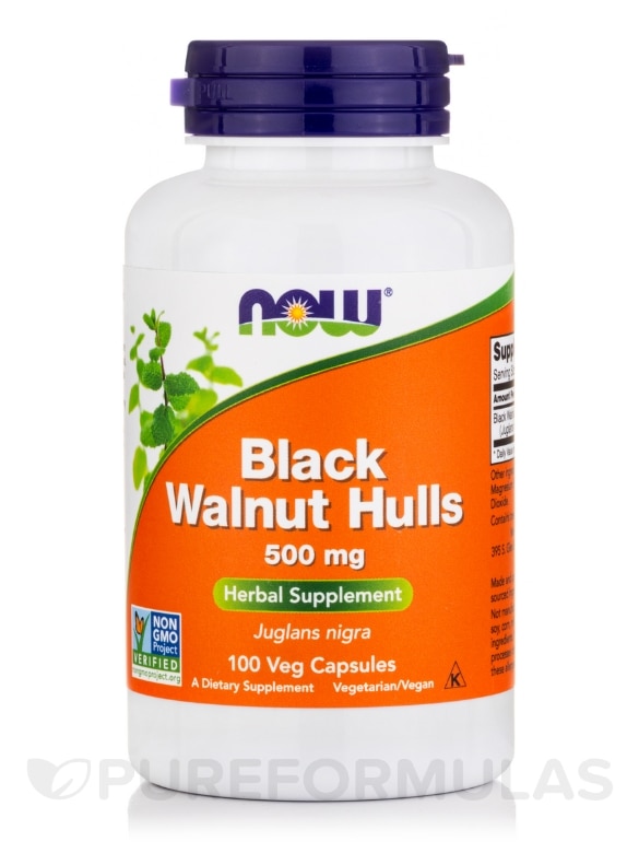 Black Walnut Hulls 500 mg - 100 Capsules