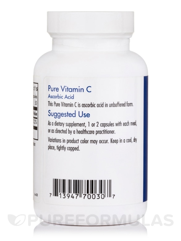 Pure Vitamin C - 100 Vegetarian Capsules - Alternate View 2