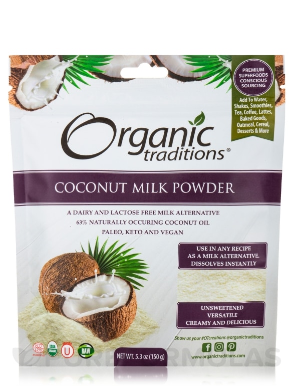 Organic Coconut Milk Powder - 5.3 oz (150 Grams)