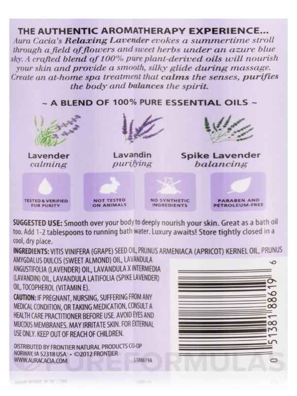 Relaxing Lavender Aromatherapy Body Oil - 8 fl. oz (237 ml) - Alternate View 4