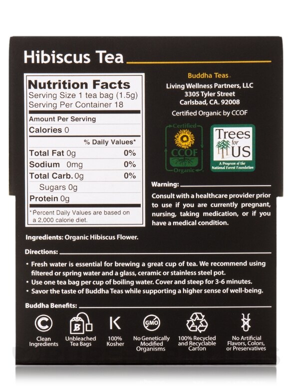 Organic Hibiscus Tea - 18 Tea Bags - Alternate View 4