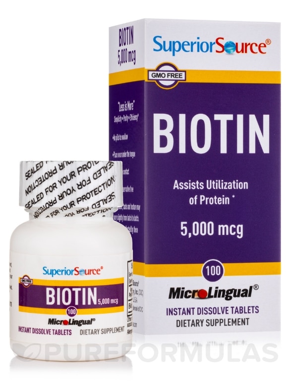 Biotin 5000 mcg - 100 MicroLingual® Tablets - Alternate View 1