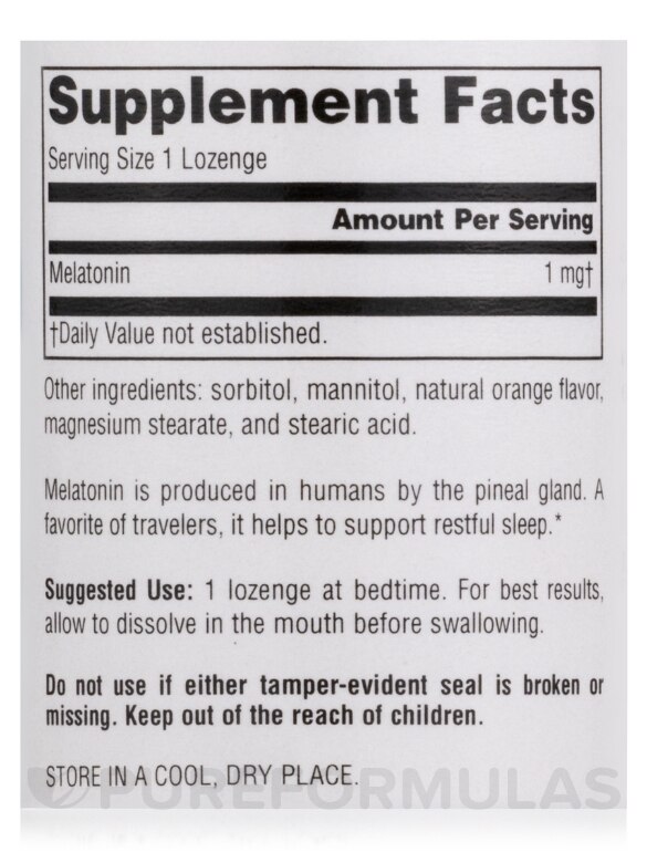 Sleep Science® Melatonin 1 mg, Orange Flavor - 100 Lozenges - Alternate View 3