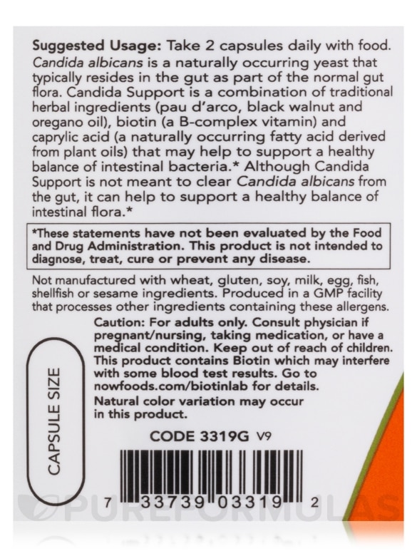 Candida Support - 180 Veg Capsules - Alternate View 4