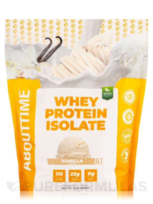 Whey Protein Isolate Powder, Vanilla Flavor - 2 lbs (908 Grams)