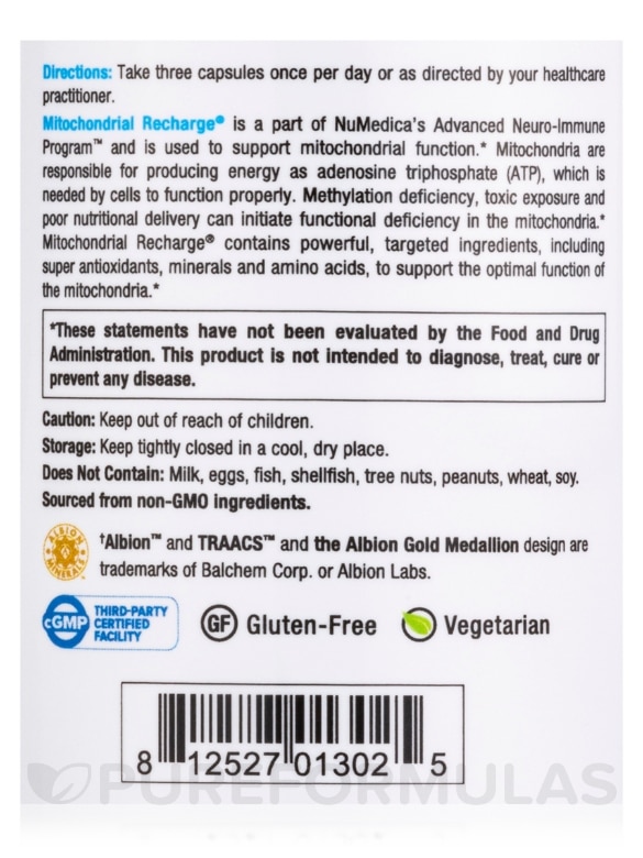 Mitochondrial Recharge® - 90 Vegetable Capsules - Alternate View 4