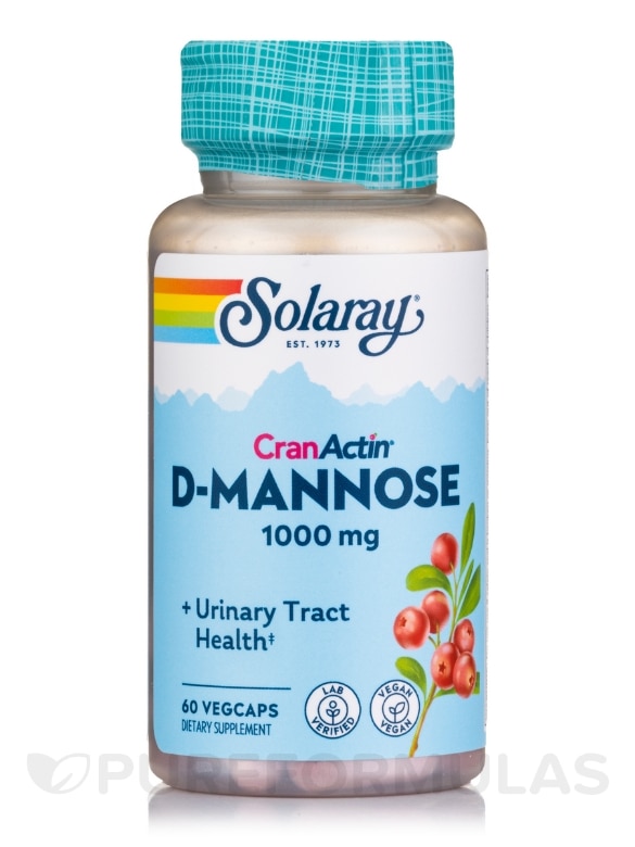 D-Mannose with CranActin® Cranberry Extract 1000 mg - 60 VegCaps - Alternate View 2