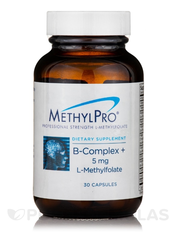 B-Complex + 5 mg L-Methylfolate - 30 Capsules