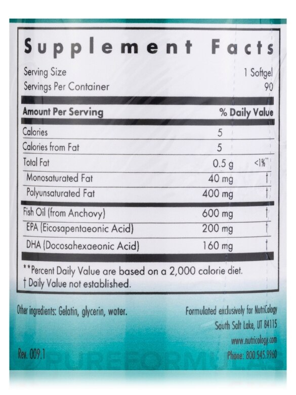 DHA (Fish Oil Concentrate) - 90 Softgels - Alternate View 3