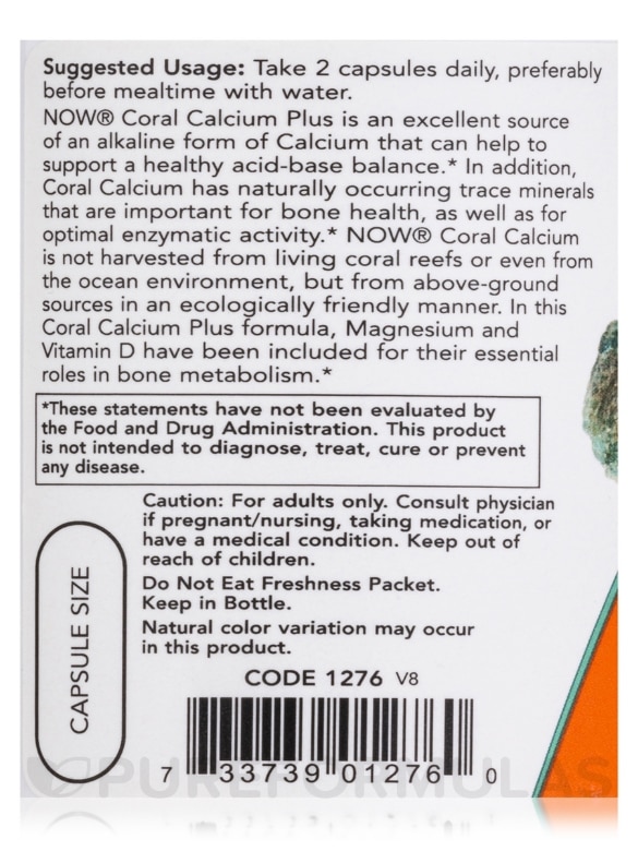 Coral Calcium Plus - 100 Veg Capsules - Alternate View 4