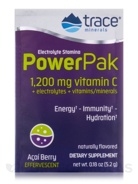 Electrolyte Stamina Power Pak, Acai Berry Flavor - 1 Box of 30 Single-serve Packets - Alternate View 2