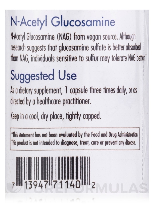 N-Acetyl Glucosamine (NAG) - 90 Vegetarian Capsules - Alternate View 4