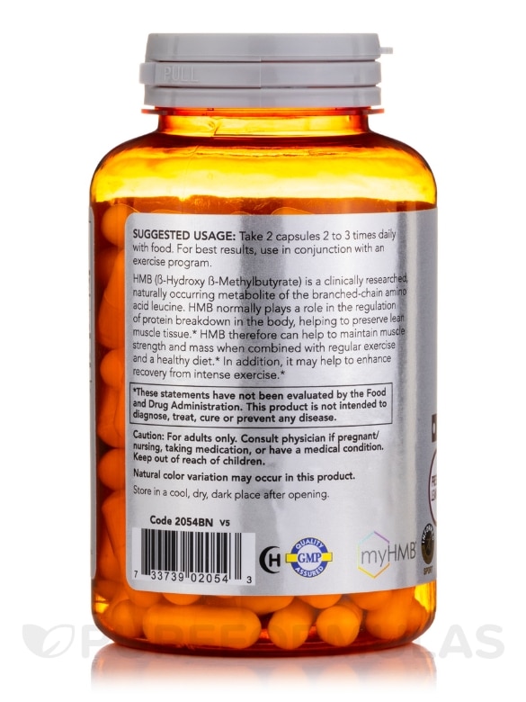 NOW® Sports - HMB 500 mg - 120 Veg Capsules - Alternate View 2