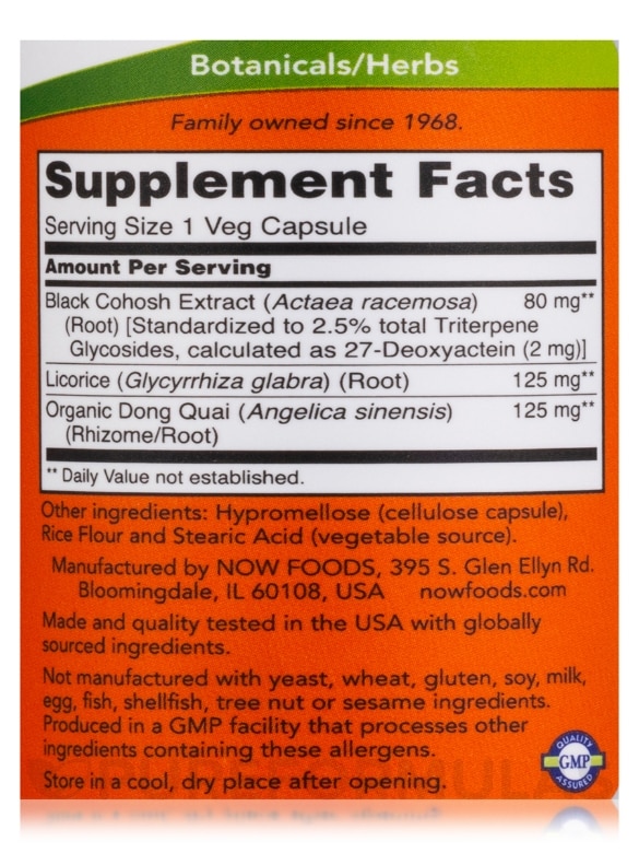 Black Cohosh Root 80 mg - 90 Capsules - Alternate View 3